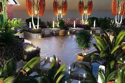 Rooftop Garden Grill at Night