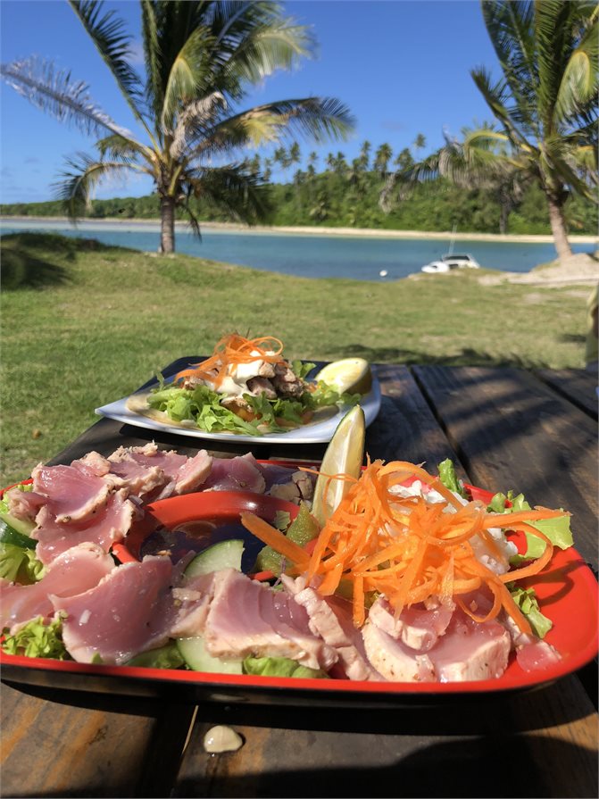 Fresh seafood at The Moorings Rarotonga