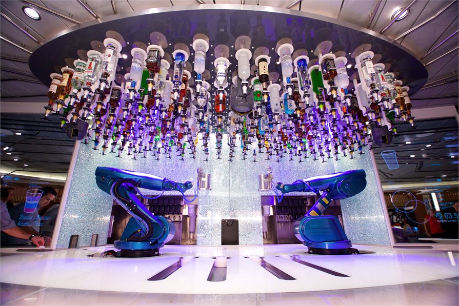 The Bionic Bar which is on several of Royal Caribbean's ships