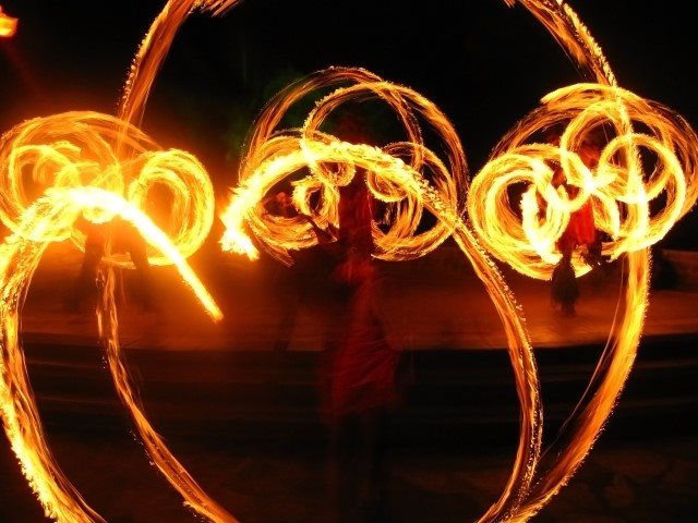 Fire dancing cultural performances