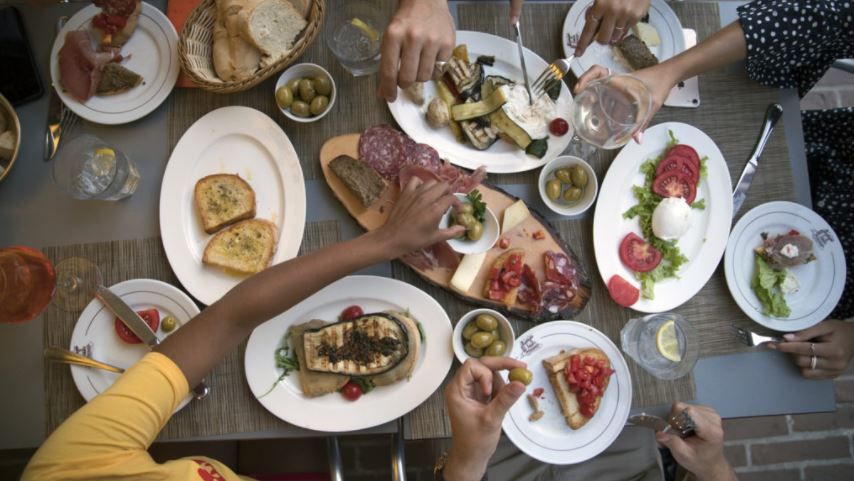 People enjoying some food