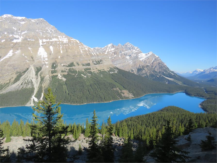 Rockie Mountains with lakes and forest