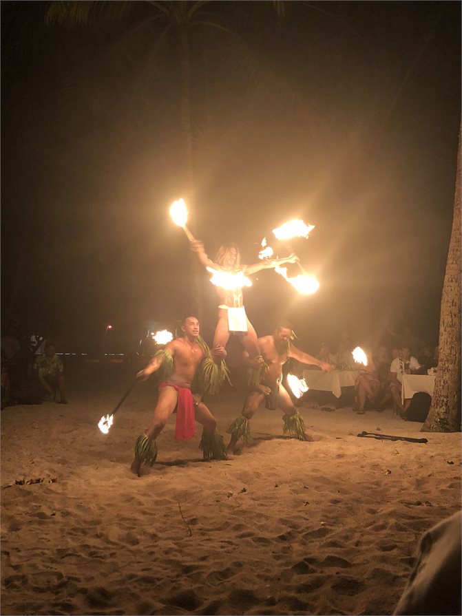 Cultural fire performance in Tahiti