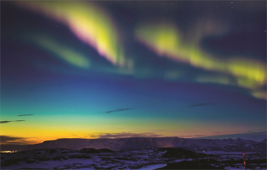 Northern lights across the sky in Norway