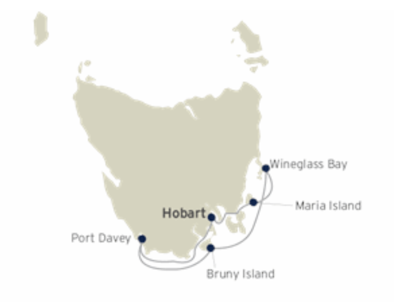 Scenic Walks of Tasmania with Coral Expeditions MAP Scenic Walks of Tasmania with Coral Expeditions MAP