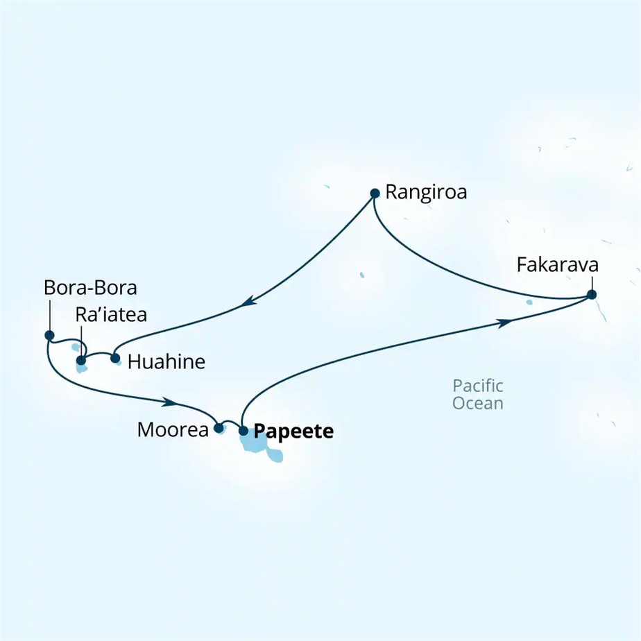 SEABOURN Bora Bora Tahitian Nights Explorer MAP