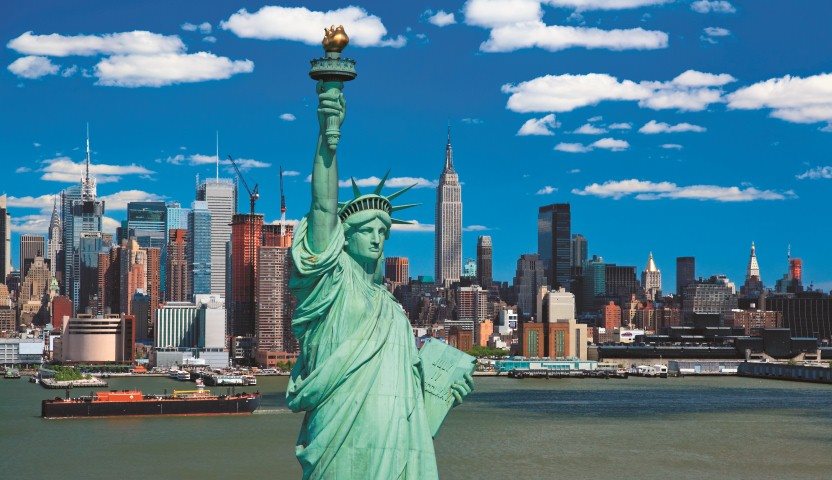 Statue of Liberty with New York City