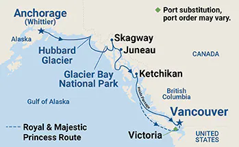 Sapphire Princess, Voyage of the Glaciers with Glacier Bay (Southbound) (H329) e