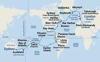 Coral Princess, 54 Nights World Cruise Liner - London (Dover) to Sydney (6411B) 