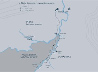 Aria Amazon, Amazon River Explorer (Low Water) ex Iquitos Return