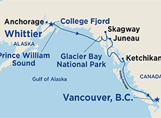 Royal, Voyage of the Glaciers Southbound ex Whittier to Vancouver Royal, Voyage of the Glaciers Southbound ex Whittier to Vancouver