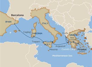 Star Legend, A Piece of Greece, a Slice of Sicily & the Corinth Canal ex Athens to Barcelona