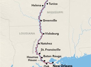 American Splendor, Lower Mississippi River Cruise ex New Orleans to Memphis