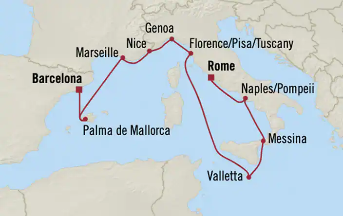 Riviera, Renaissance Triumphs ex Rome (Civitavecchia), Italy to Barcelona, Spain