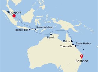 Silver Muse, 17 Nights Australia & New Zealand ex Singapore to Brisbane