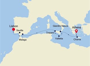 Silver Whisper, 12 Nights Mediterranean ex Lisbon to Athens (Piraeus)