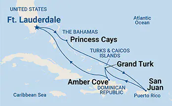 Sky Princess, 7 Night Eastern Caribbean with Puerto Rico ex Ft Lauderdale (Pt Everglades), USA Return