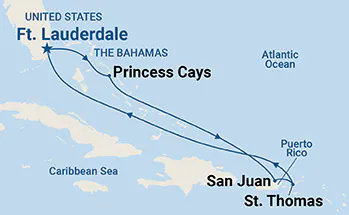 Sky Princess, 7 Night Eastern Caribbean with St. Thomas ex Ft Lauderdale (Pt Everglades), USA Return