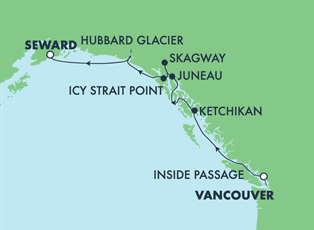 Norwegian Jewel, 7 Night Alaska: Hubbard Glacier & Skagway ex Vancouver, BC. Canada to Seward, Alaska
