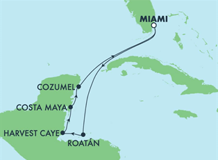 Norwegian Breakaway, 7 Night Caribbean: Harvest Caye, Roatan & Cozumel ex Miami, Florida USA Return