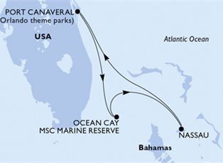 MSC Seashore, 4 Nights ex Port Canaveral (Orlando), United States Return