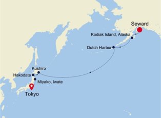 Silver Muse, 13 Nights Transoceanic ex Seward (Anchorage, Alaska) to Tokyo