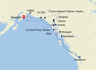 Silver Muse, 14 Nights Alaska ex Seward (Anchorage, Alaska) Return