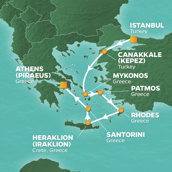Azamara Journey, 7 Night Greece Intensive Voyage ex Istanbul, Turkey to Athens (Piraeus) Greece