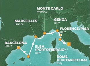 Azamara Quest, 9 Night Cities Of The Western Med Voyage ex Rome (Civitavecchia), Italy to Barcelona, Spain