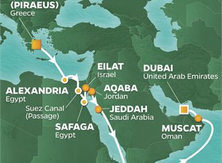 Azamara Pursuit, 18 Night Ancient Trade Routes Voyage ex Athens (Piraeus) Greece to Dubai, UAE