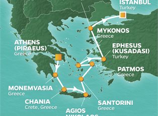 Azamara Journey, 10 Night Greece Intensive Voyage ex Athens (Piraeus) Greece to Istanbul, Turkey