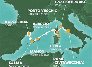Azamara Onward, 9 Night Islands Of The Med Voyage ex Rome (Civitavecchia), Italy to Barcelona, Spain