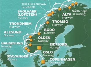 Azamara Onward, 17 Night Norway Intensive Voyage ex Oslo, Norway to Copenhagen, Denmark