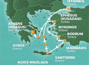 Azamara Journey, 10 Night Greece & Turkey Voyage ex Athens (Piraeus) Greece to Istanbul, Turkey