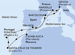 MSC Divina, 11 Nights ex Santa Cruz de Tenerife (Canary Is.), Spain Return