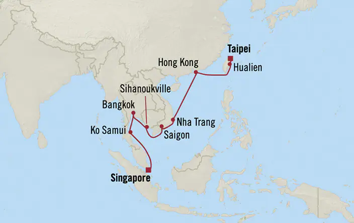 Regatta, Gilded Eastern Kingdoms ex Singapore to Keelung, Taiwan