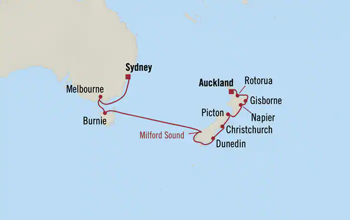 Regatta, Kiwi & Kangaroo Coasts ex Auckland, New Zealand to Sydney, NSW, Australia