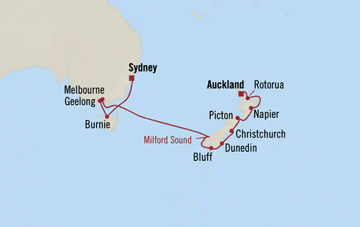 Regatta, Kiwi & Aussie Majesty ex Auckland, New Zealand to Sydney, NSW, Australia