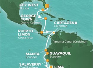 Azamara Journey, 16 Night Colombia, Ecuador & Peru Voyage ex Miami, Florida USA to Callao (Lima) Peru