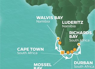 Azamara Quest, 15 Night South Africa Intensive Voyage ex Cape Town, South Africa Return