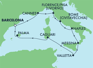 Norwegian Breakaway, 10 Night Mediterranean: Italy, France, Spain & Malta ex Barcelona, Spain Return