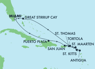 Norwegian Breakaway, 11 Night Caribbean: Great Stirrup Cay & Dominican Republic ex Miami, Florida USA Return