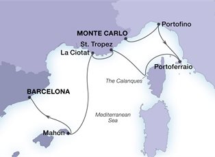 Seabourn Sojourn, 7 Night The Calanques & Riviera Gems ex Monte Carlo, Monaco to Barcelona, Spain