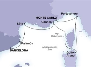 Seabourn Sojourn, 7 Night Riviera Gems & The Calanques ex Barcelona, Spain to Monte Carlo, Monaco
