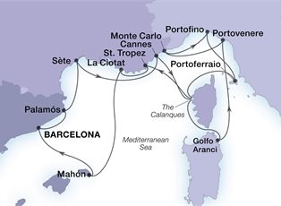 Seabourn Sojourn, 14 Night Mediterranean Rivieras & The Calanques ex Barcelona, Spain Return