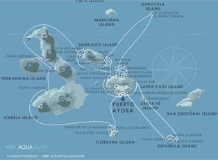 Aqua Mare, West & East Galapagos ex Puerto Ayora to Santa Cruz