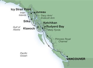 Seabourn Odyssey, 10 Night Alaska Fjords Odyssey ex Vancouver, BC. Canada Return