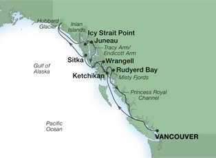 Seabourn Odyssey, 11 Night Inside Passage & Alaska Fjords ex Vancouver, BC. Canada Return