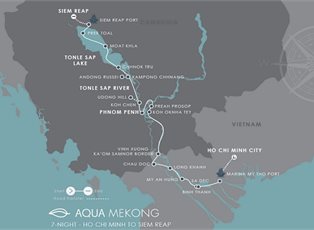 Aqua Mekong, High Water Season (Up River) ex Ho Chi Minh to Siem Reap