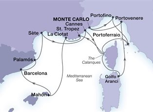 Seabourn Sojourn, 14 Night Mediterranean Rivieras & The Calanques ex Monte Carlo, Monaco Return